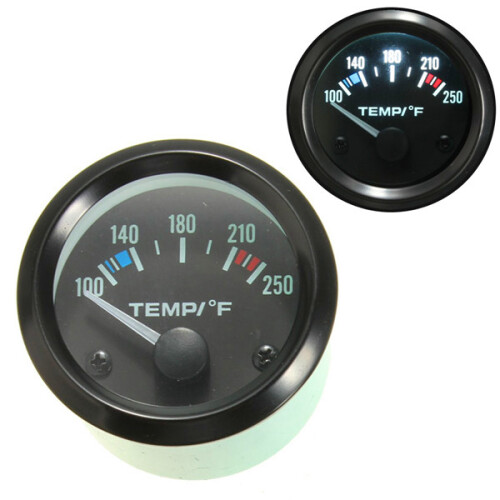 2 Polegadas 52mm Manómetro de Temperatura de Água para Carro 100-250 Graus F Retroiluminação 12V 1