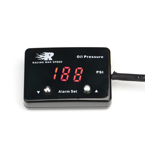 DC12V Mini LED Display Digitale Manometro Pressione Olio Universale Auto Moto Nero