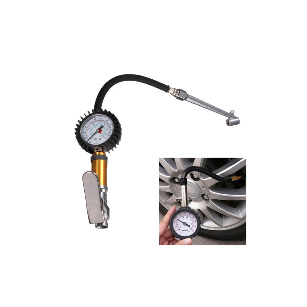 Auto Motorcycle Tire Tyre Inflating Tool Pressure Dial Gauge 220 Psi 610256164694