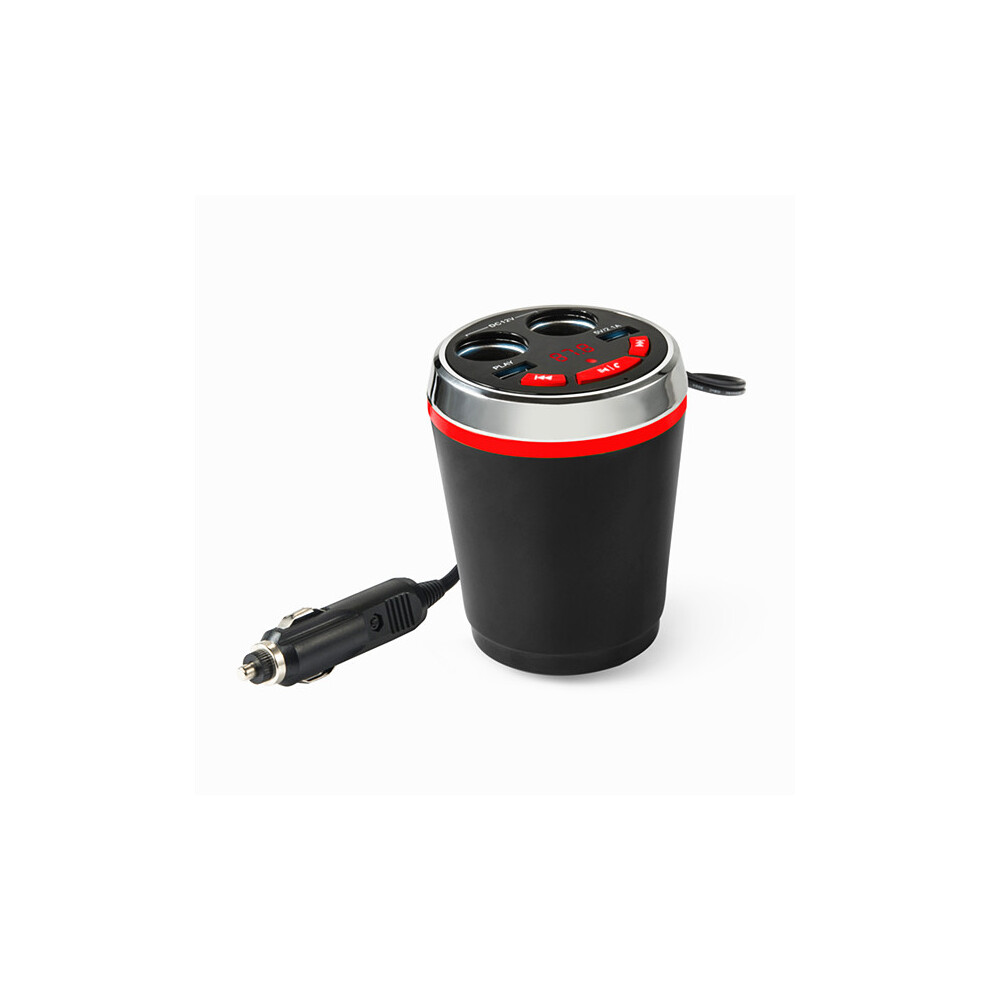 Bluetooth Wireless Fm Car Cigarette Lighter Dual Usb Charger Socket Cup Holder Adapter Handfree Call 6900152426601