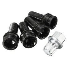 Neue 4+1 17 mm Radbolzen-Sicherheitsmutter mit Schlüssel für VW Golf Jetta Käfer Passat Audi