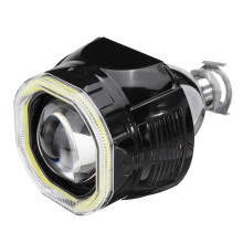 2.5 Incn Car COB LED Enkelipäät Halo -ajovalot Päiväajovalot DRL HID Xenon Projektorilinssisarja Neliö LHD: lle