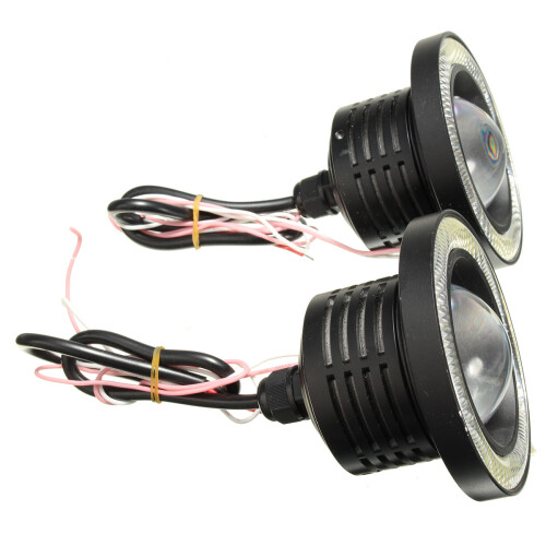 Iluminação LED RGB de nevoeiro sem fios de 3. 5 polegadas com anéis brancos de olho de anjo para automóveis 2