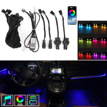 2/4 Stück Set RGB LED Innenraum Fußdekoration Atmosphäre Innenlicht Lampe