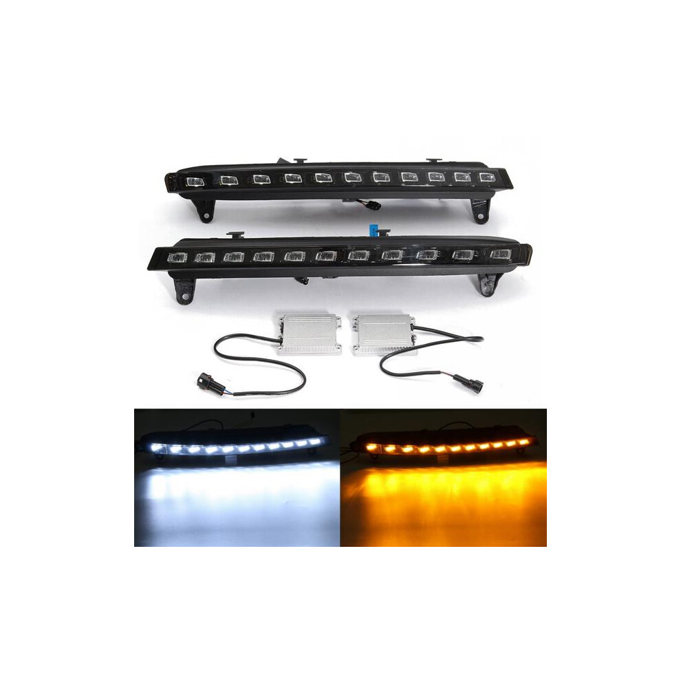 Luces De Niebla Led De CirculacióN Diurna Luz De SeñAlizacióN Amarilla 2 Piezas Para Audi Q7 2007-09-image