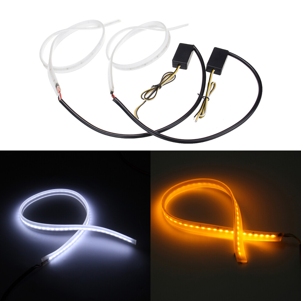 2Pcs Switchback Led Strip Daytime Running Lights Drl Sequential Flow Turn Signal 45Cm/60Cm 6900312237702