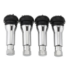 4 Stuks TR414 Aluminium Tubeless Snap in Wielband Ventielstam Rubber Stofkappen