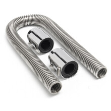 36 Inch Universele Gepolijste Flexibele RVS Radiator Slang Tube Kit Chroom Doppen