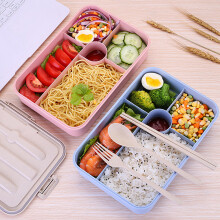 Nieuwe 5 Grids Magnetron Verwarmende Lunchbox Bento Box Voedsel Fruit Opslagcontainer Koelkast Verse Box Roze/Blauw