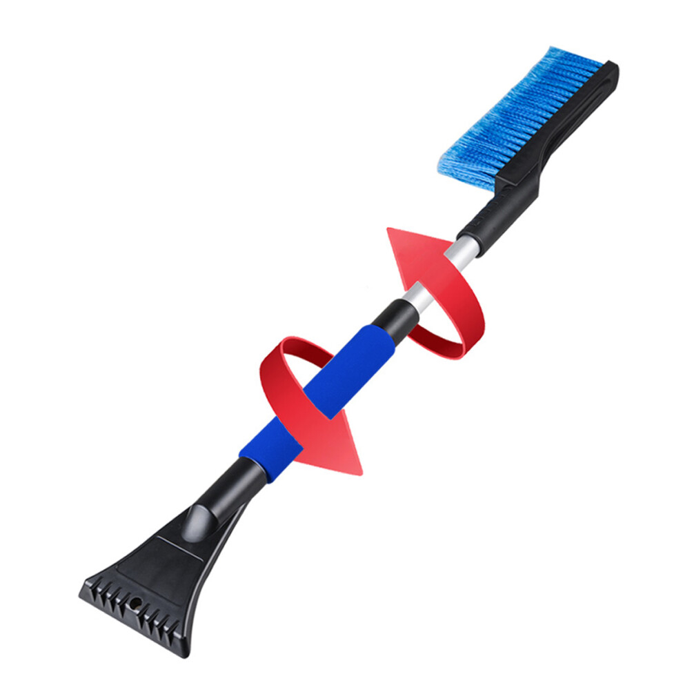 2 IN 1 Retractable Ice Scraper With Cleaning Brush Car Windshield Snow Removal Frost Telescoping