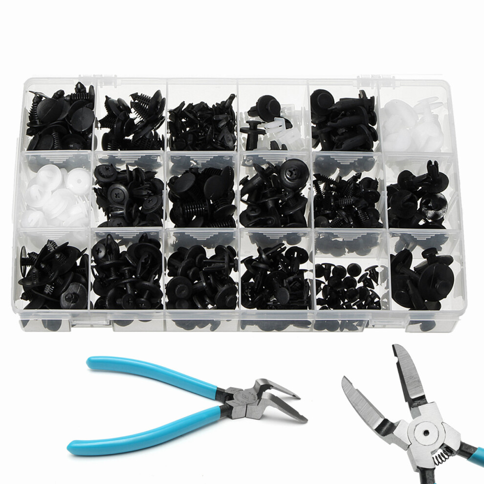 415Pcs Push Pin Rivet Bumper Panel Clip Retainer Fastener And Pliers Tool For Ford 818209484336