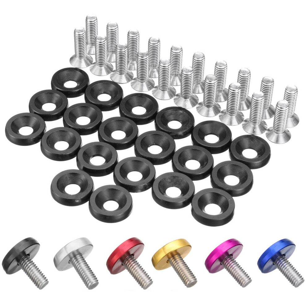 20Pcs Cnc Aluminum Bumper Fender Washer Bolt Engine Bay Dress Up Kit M6x15mm 762179043010