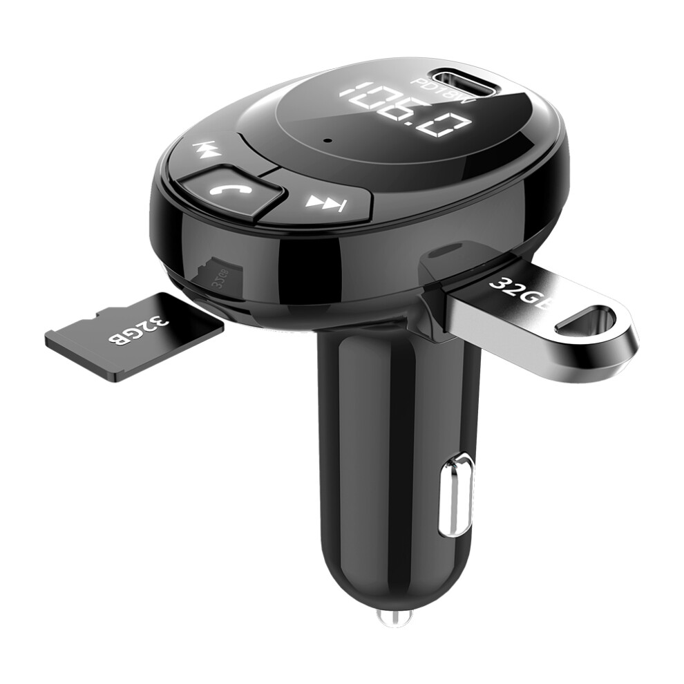 Bt09 Bluetooth 5.0 Chip Car Charger Pd18w Auto Mp3 Player Hands-Free One-Touch Call Dc5v Dual Usb 3.1A U Disk Tf Card 6906139808804