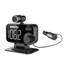 12–24 V Auto Bluetooth FM-Transmitter MP3-Player USB-Ladegerät QC 3. 0 Freisprechfunktion 180 drehbares HD-Mikrofon LED-Display Spannungsüberwachu