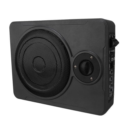 Subwoofer Ativo de 8 Polegadas 600W Ultra-Fino Caixa de Graves Amplificador Sub Amp