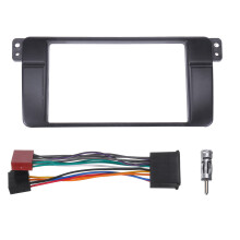 2-Din Radio-Fascia DVD Stereo Panel Armaturenbrett-Montage Trim-Kit Rahmen mit ISO-Verkabelung + Antennenadapter für BMW 3er Serie E46 1998–2005