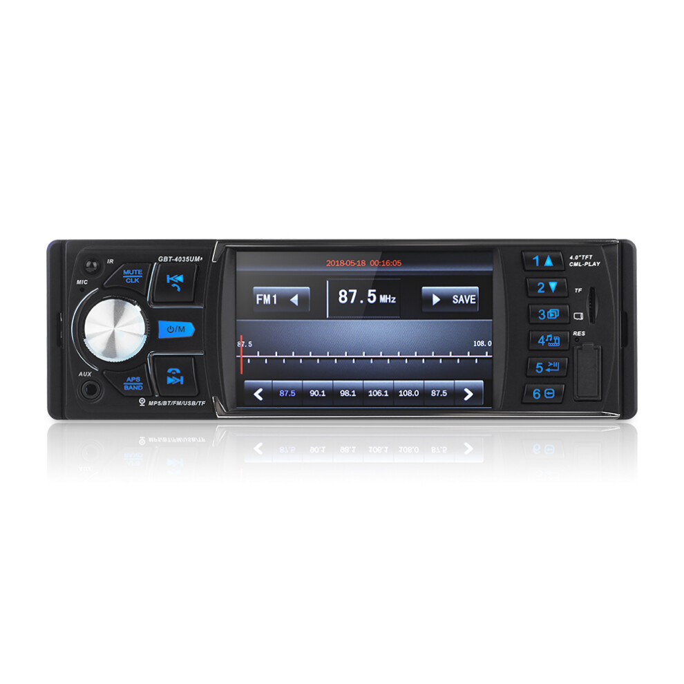 4.1 Inch 1Din Hd Car Stereo Video Mp5 Player Bluetooth Fm Radio Aux Usb Sd Tf Support Rear Camera Black 749235261755