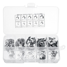 Neues 200-teiliges E-Clip Haltering E-Typ Sicherungsring Sortiment Kit 1. 5–10 mm Edelstahl