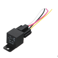 Neue 5 Stück 12 V 40A SPST Automobilrelais 4 Pin 4 Drähte mit Anschlussstecker Relaisstecker Draht