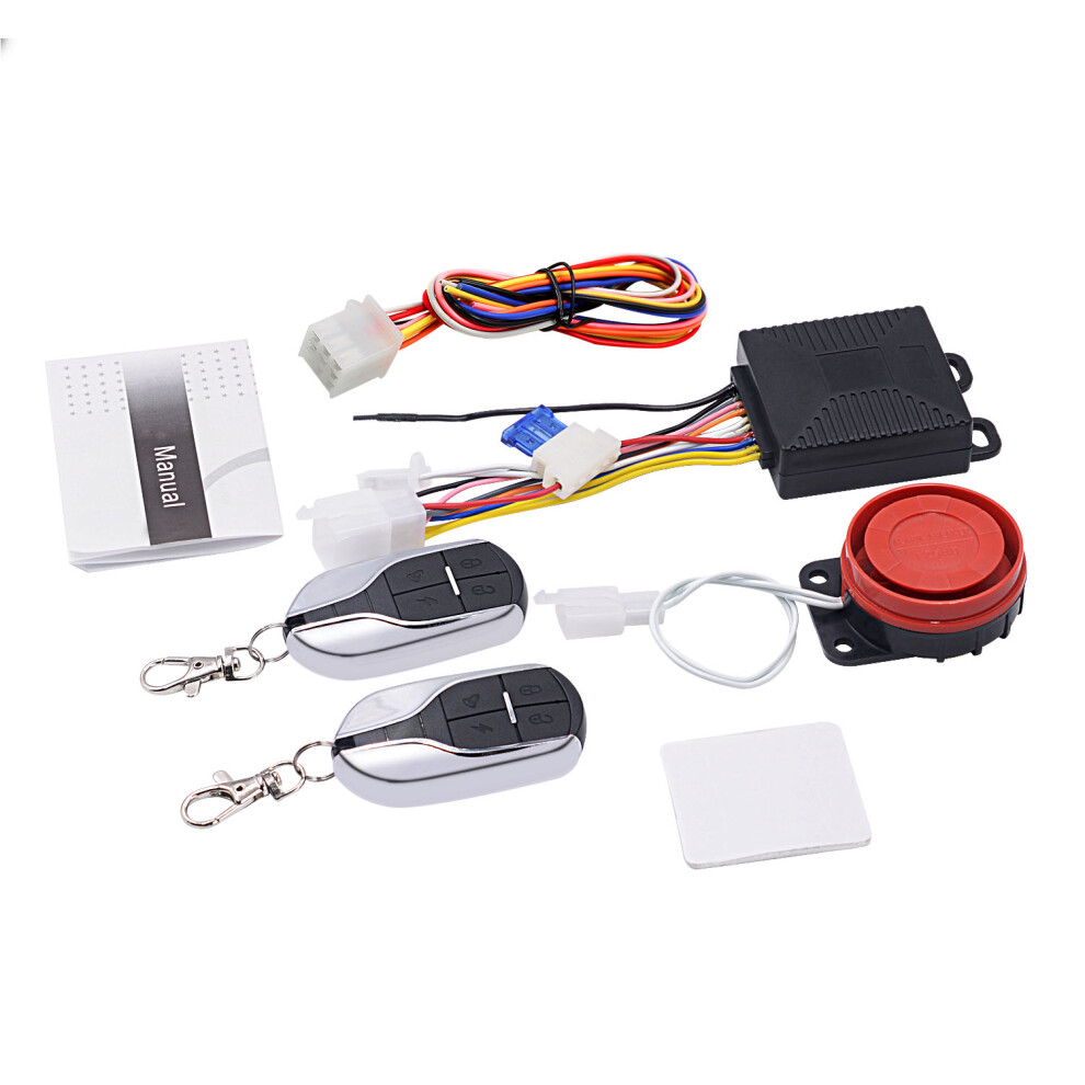 12V 128Db Single Way Remote Motorcycle Scooter Security Alarm System Anti-Theft 762179054207