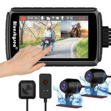 Neue Blueskysea DV988 Pro 1080p 30fps Dual-Linsen-Motorradaufnahme-DVR WIFI GPS Dashcam mit 4'' IPS-Touchscreen wasserdicht