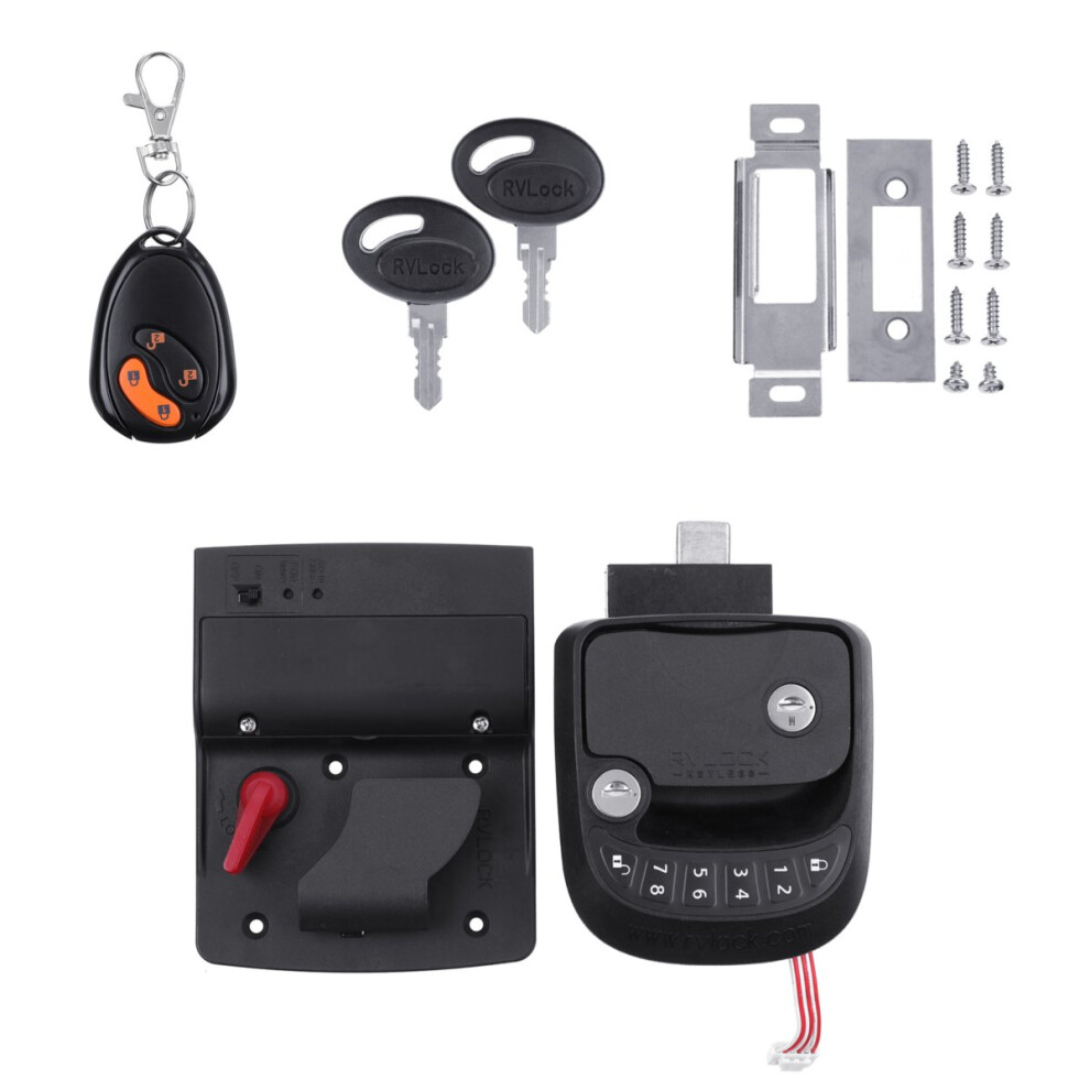Remote Control Entry Door Lock Handle Knob Deadbolt Camping Trailer R3 Keyless 762179057802