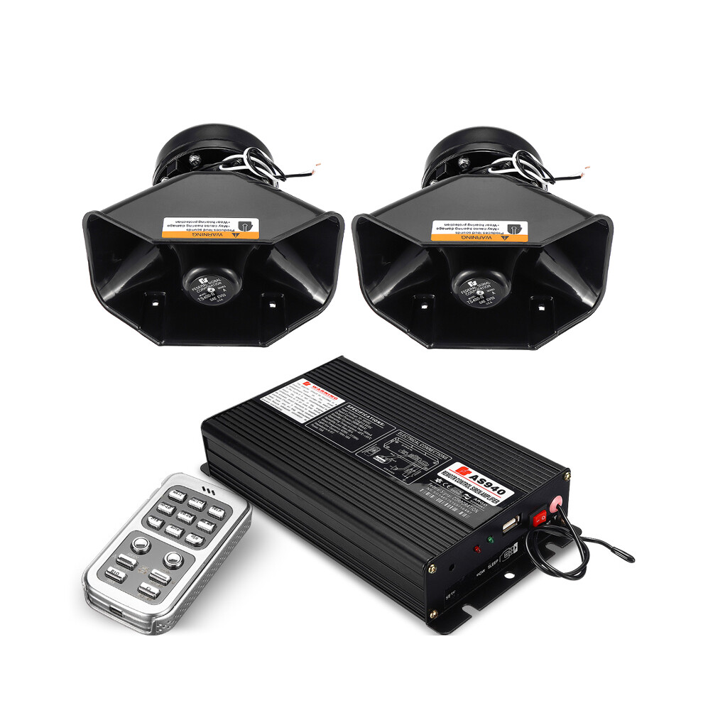 18 Siren Loud Warning Alarm Police Siren Horn Amplifier Car Speaker System 400W 762179058267