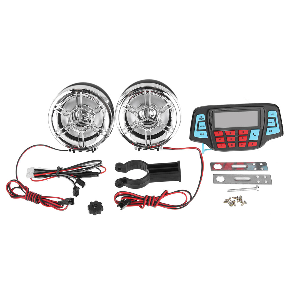New Waterproof Motorcycle Handsfree Speaker Audio Fm Radio System Stereo Mp3 Player With Bluetooth 762179082866