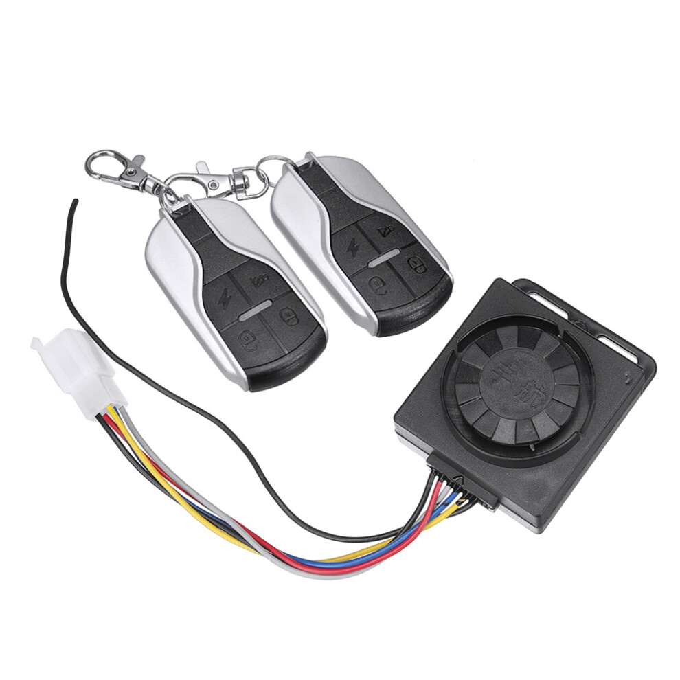 New 48V-72V 125Db Anti-Theft Motorcycle Scooter Alarm 2 Remote Control Security System 762179061779