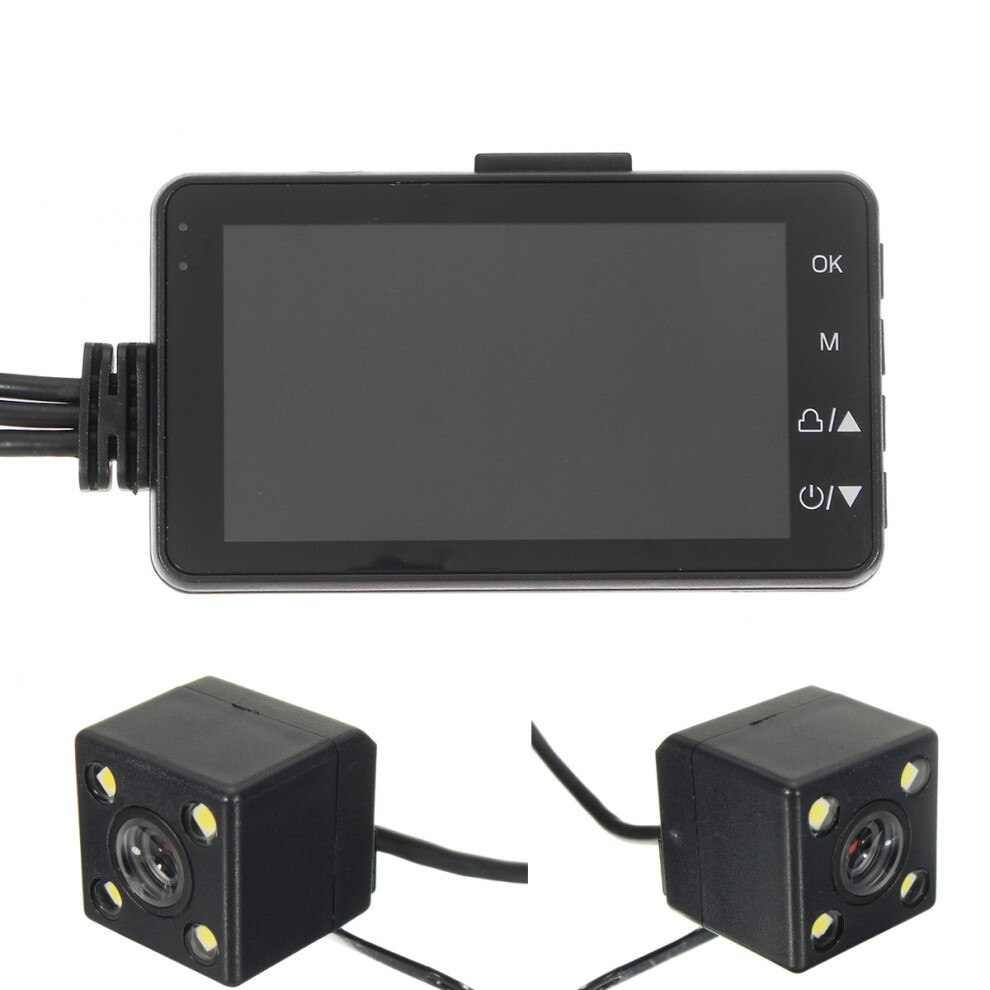Nuova Videocamera Dvr Hd 720P Da 3 Pollici, Fotocamera D'azione Dual Cam, Registratore Video Per Motociclette-image