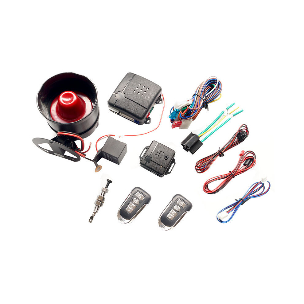 Universal Central Locking Kit & Car Alarm System With Immobiliser Shock Sensor 791317504748