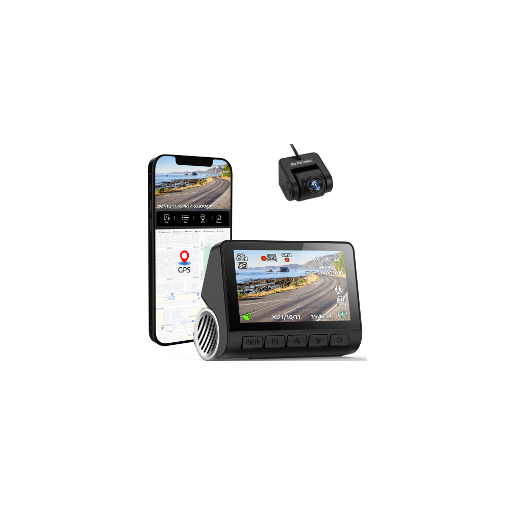 V55/V55+ 4K Dash Cam Car Dvr 2160P Gps Adas 24H Parking Support Rear Cam Night Vision Voice Prompt App Control 6900974063107