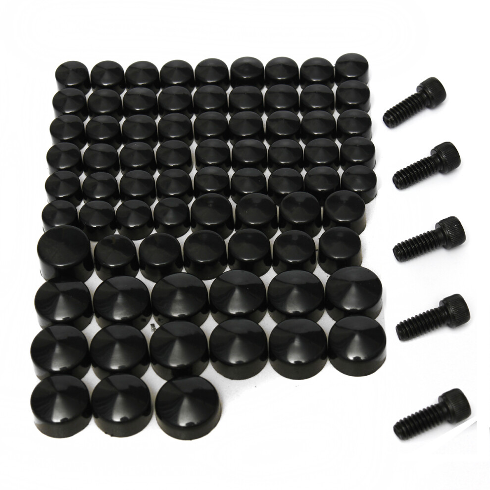 New 75Pcs Bolt Screw Toppers Cover Caps For Harley Davidson Dyna Softail Twin Cam 762179073093
