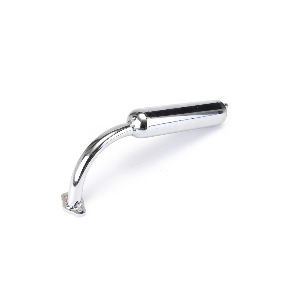 New Motorcycle Chrome Muffler Exhaust 2-Stroke 49Cc 60Cc 66Cc 80Cc Motorized Bicycle Bike Silver 762179079682