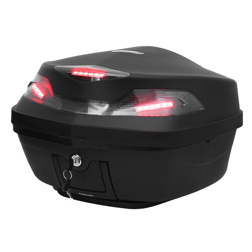 Neue 48 l Motorrad Roller Top-Box Rückengepäck mit LED-Licht Universal
