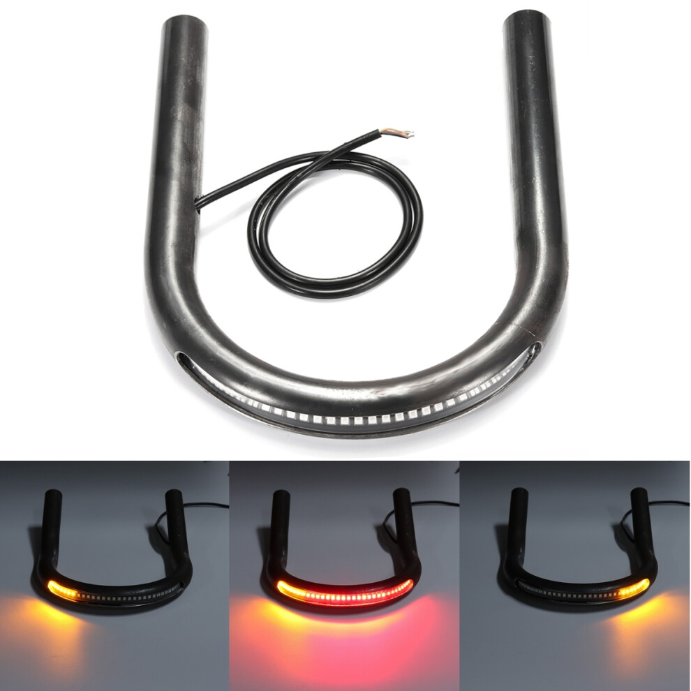 New Cafe Racer Frame Hoop Tracker End Flat Seat Loop With Led Turn Brake Light 762179085386