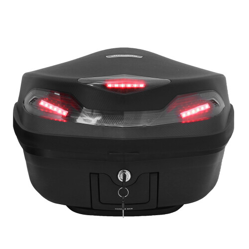 Neue 48 l Motorrad Roller Top-Box Rückengepäck mit LED-Licht Universal 1