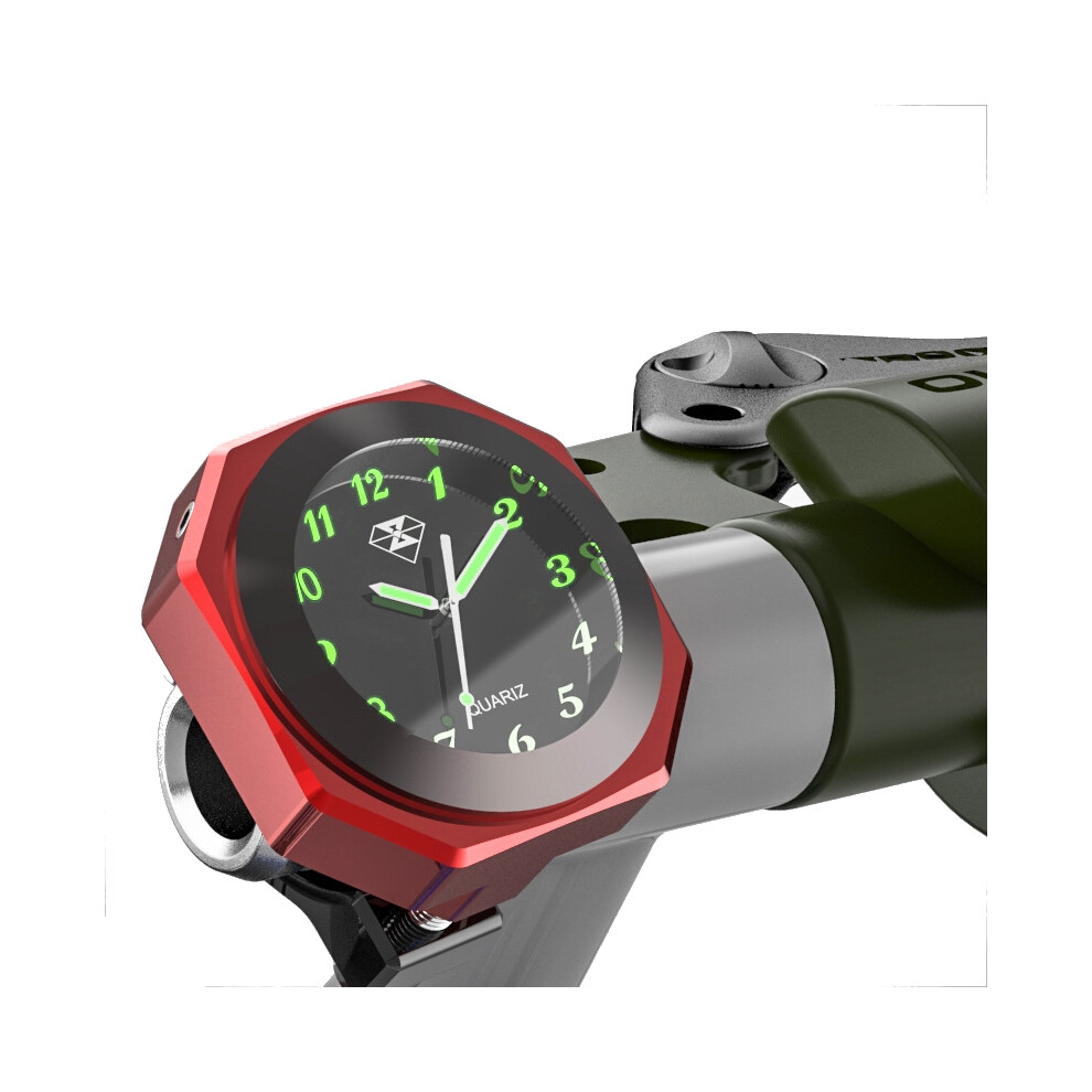 New 7/8Inch 1Inch Motorcycle Luminous Handlebar Mount Clock Watch Aluminum Alloy 762179075363