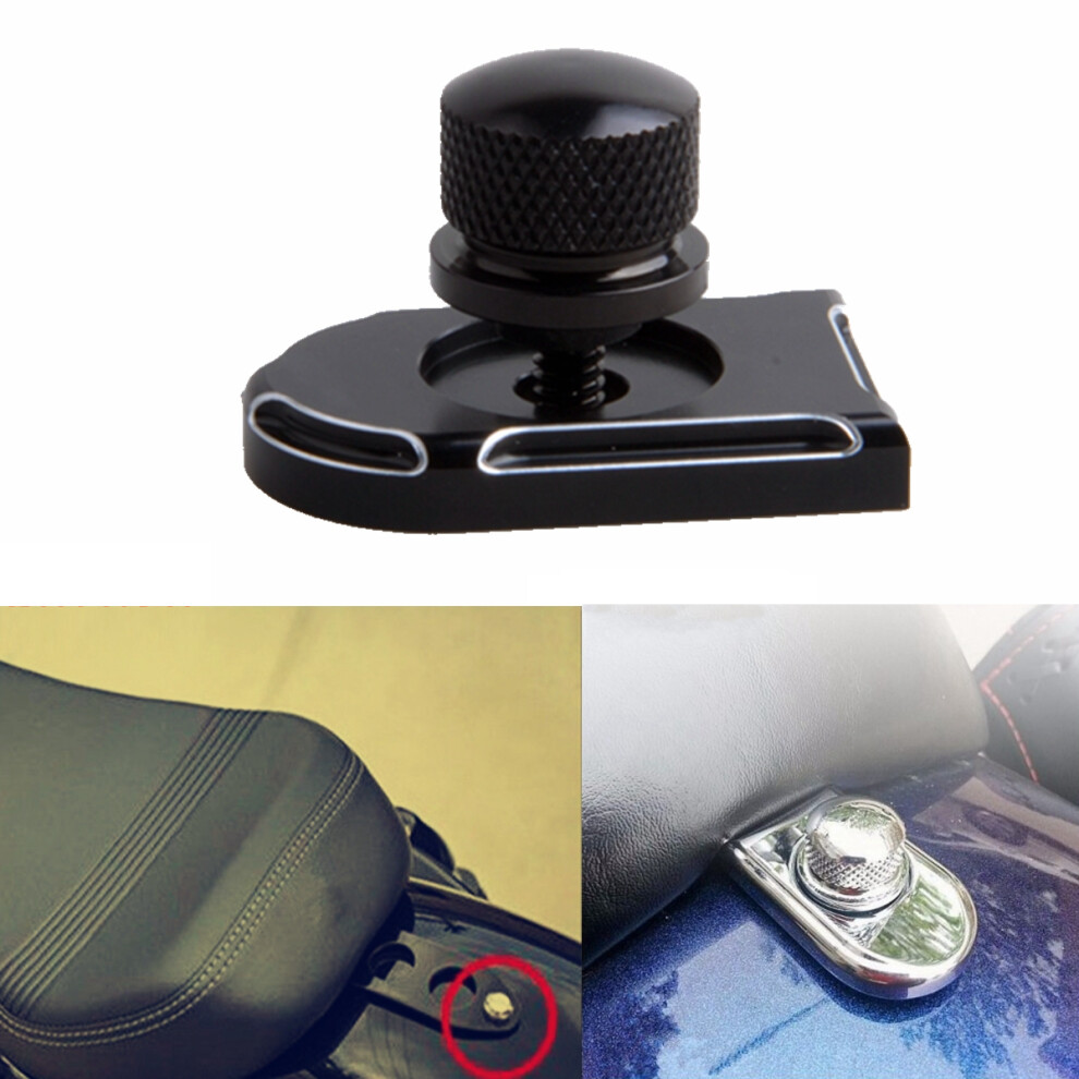 Beveled Seat Bolt Tab Screw Mount Knob Cover For Harley Touring Flht Flhr Dyna Black 762179034056