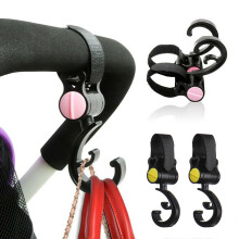 Nuovo passeggino rotante a 360 gradi, gancio per passeggino da mamma, confezione da 2, ganci per borse da pannolino, auto, moto, bici