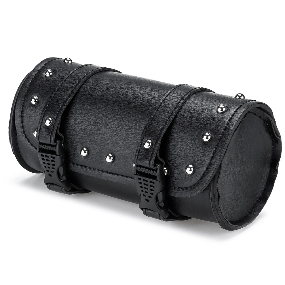 Universal Pu Leather Motorcycle Saddle Bag Luggage Case Pannier Tool Bag Black 762179048510