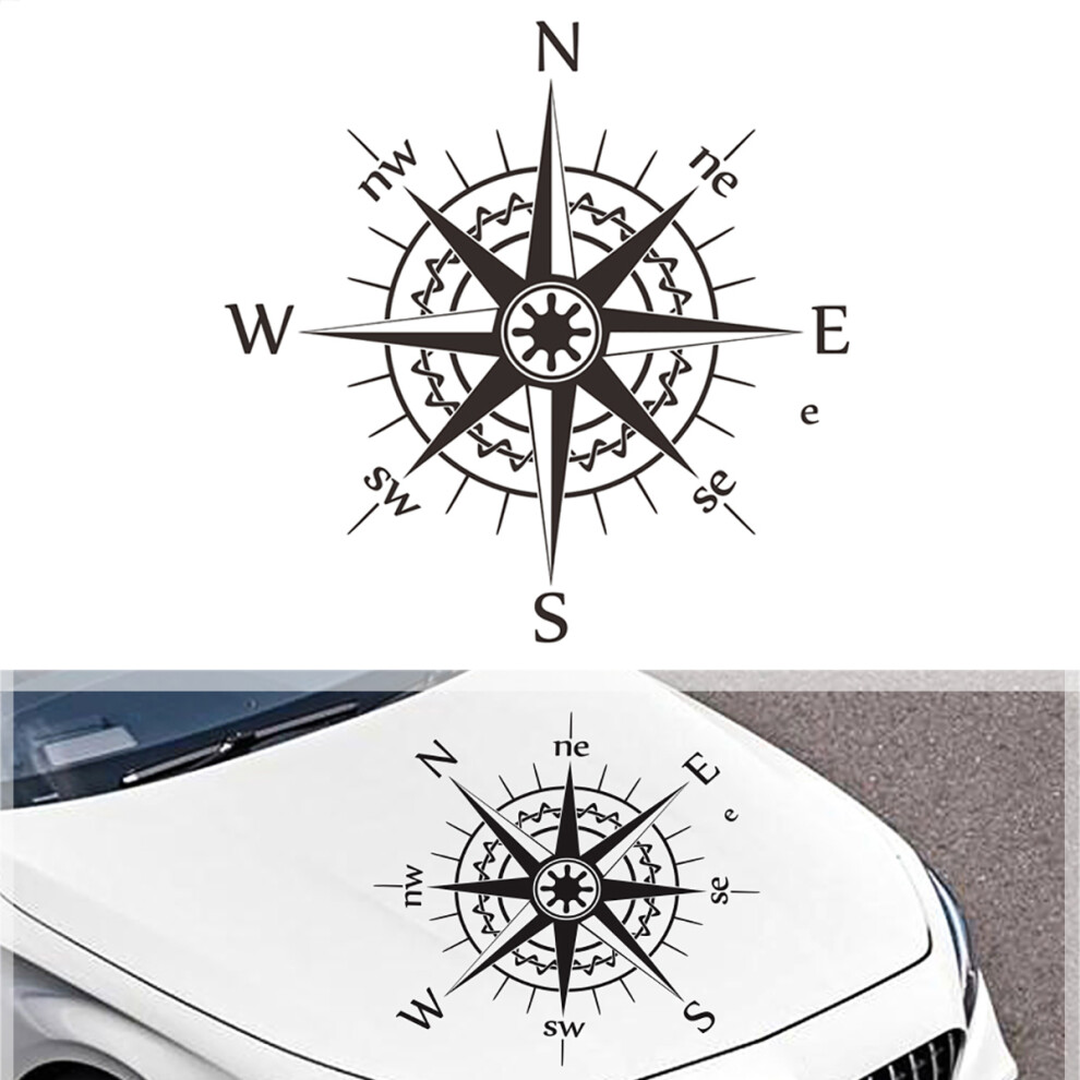 50X50cm Body Hood Sticker Decal Compass Universal For Car Truck Suv Camper Boat 762179034278