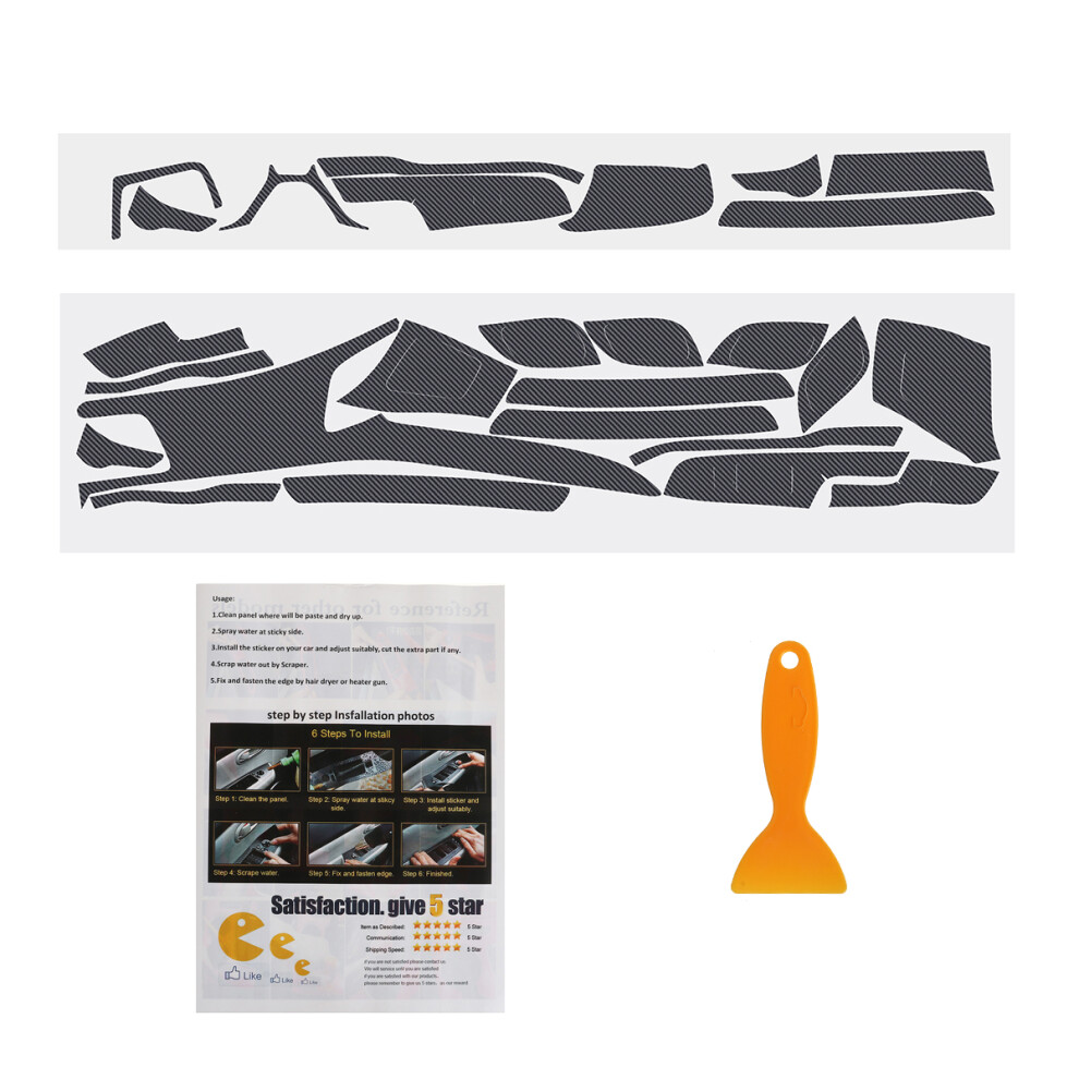 Interior Carbon Fiber Decal Sticker Wrap Trim Dash Kit For Honda Civic 2012-2014 6900072032449