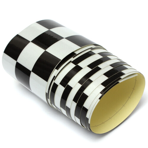 3 Polegadas Adesivo Vinil de Bandeira Quadriculada Preto e Branco para Carro Motociclo Bicicleta Tanque 2