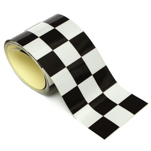 3 Polegadas Adesivo Vinil de Bandeira Quadriculada Preto e Branco para Carro Motociclo Bicicleta Tanque