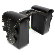 Nueva bolsa lateral de motocicleta de cuero PU maleta de silla de montar negra para Harley