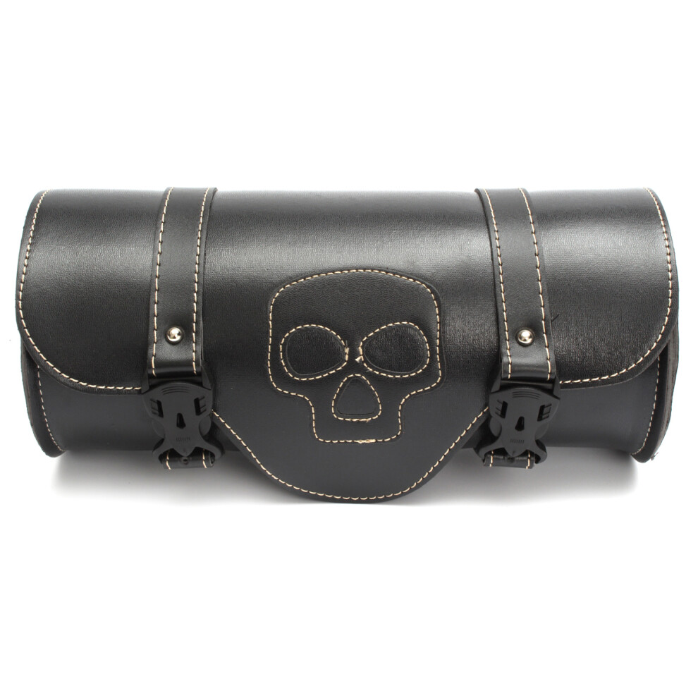 New Motorcycle Side Saddle Bag Pu Leather Saddle Tool Bag For Harley Black 762179067757