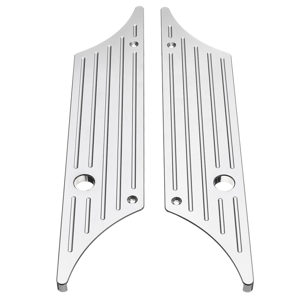 New Hard Saddle Bag Bags Latch Cover Face For Harley Touring Glide 1993-2013 Silver 762179077657