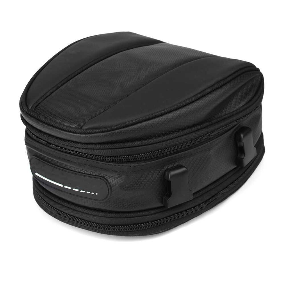 New Motorcycle Rear Tail Seat Package Back Saddle Bag Waterproof Black 762179084884