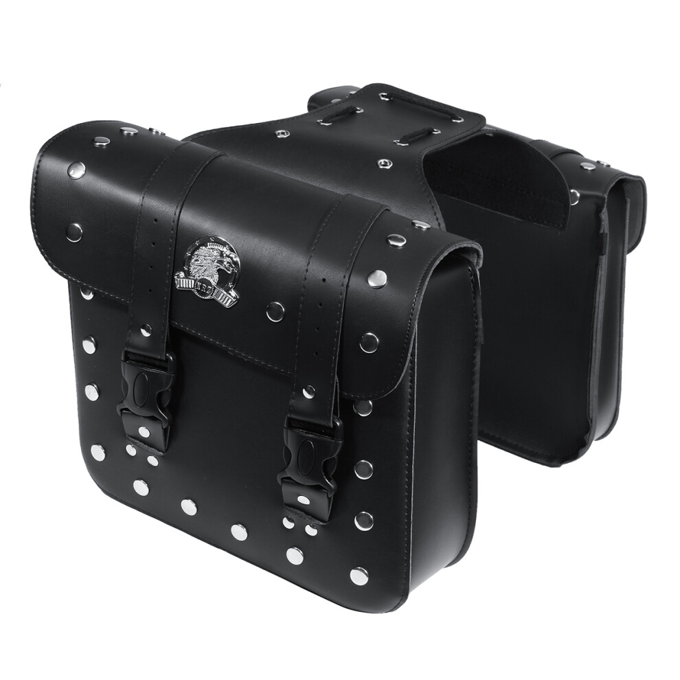 New Motorcycle Pu Leather Side Bag Saddlebags For Harley Sportster Xl883 Xl1200 762179091752